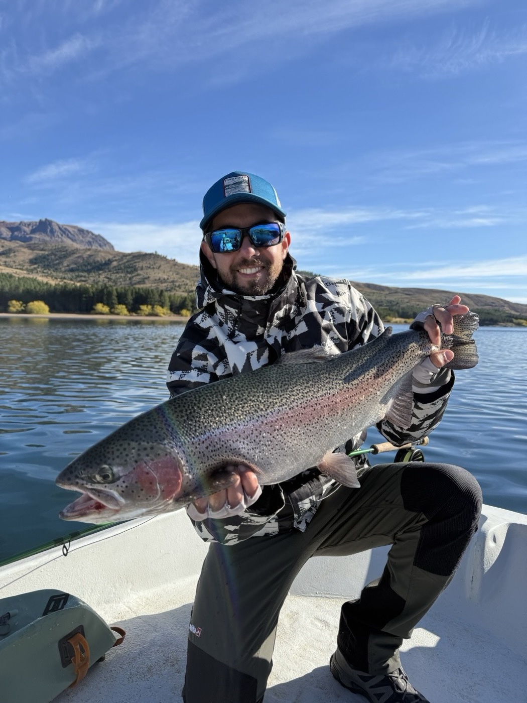Argentina Fishing Fixer with a trophy rainbow trout, Patagonia